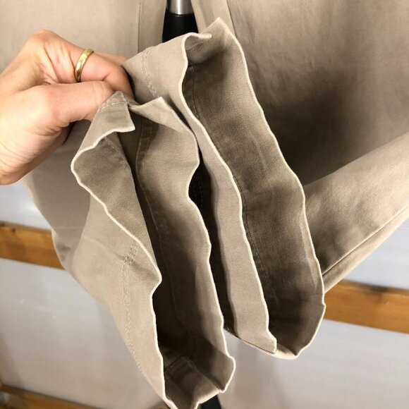 Sz S (4/6)- Smythe Tan Straight Leg Hight Rise Chino Khaki Trouser Pants‎ - Picture 4 of 15